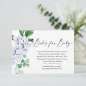 Carte D'accompagnement Livre vert fleuri bleu printemps pour bébé garçon (Debout devant)