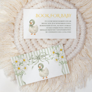 Carte D'accompagnement Livre Vert Silly Goose Neutre Pour Baby Shower