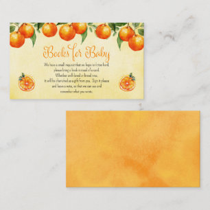 Carte D'accompagnement Livres à Baby shower d'agrumes orange pour bébé