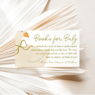 Carte D'accompagnement Livres à carreaux pour bébé bibliothèque oie Cotta