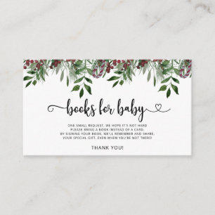 Carte D'accompagnement Livres à feuillage persistant de neige de Noël pou