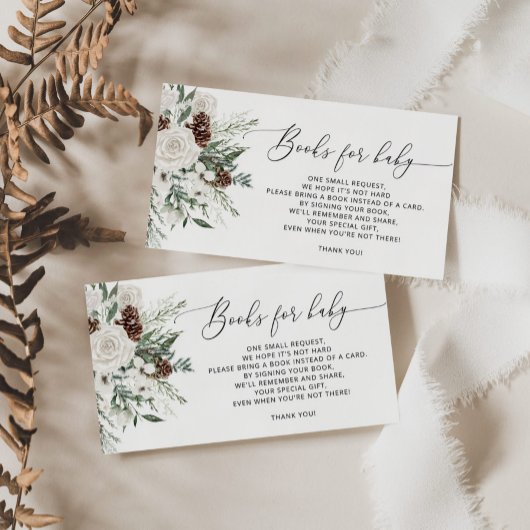 Carte D'accompagnement Livres à feuillage persistant d'hiver de Noël pour