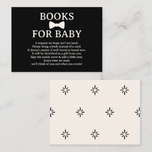 Carte D'accompagnement Livres à nœud papillon noir et crème pour bébé