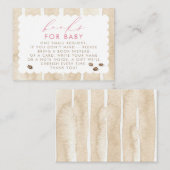 Carte D'accompagnement Livres à thème café pour demande de bébé (Devant / Derrière)