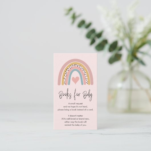 Carte D'accompagnement Livres Abstraits en Baby shower rose arc-en-ciel p (Debout devant)