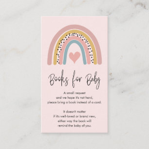 Carte D'accompagnement Livres Abstraits en Baby shower rose arc-en-ciel p