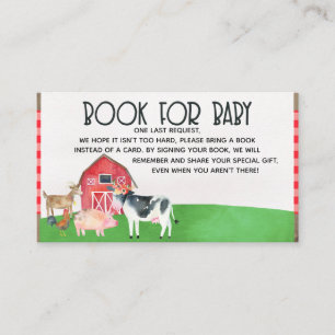 Carte D'accompagnement Livres animaux de ferme pour bébé baby shower inse