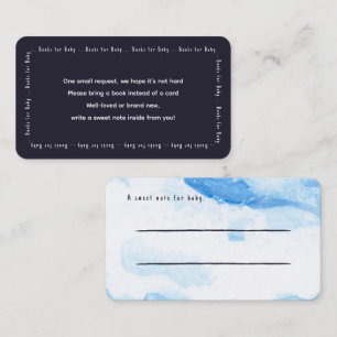 Carte D'accompagnement Livres aquarelle bleus pour Enclosure Cadeau de Na