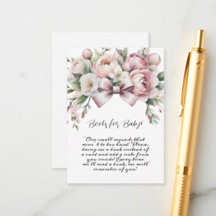 Carte D'accompagnement Livres aquarelle pour bébé avec nœud coquette et p