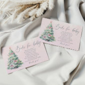 Carte D'accompagnement Livres arbre de Noël rose hivernal pour billet béb
