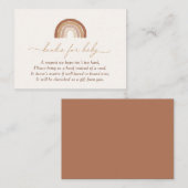 Carte D'accompagnement Livres arc-en-ciel en terre cuite Boho pour bébé (Devant / Derrière)