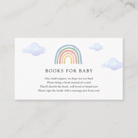 Carte D'accompagnement Livres Arc-en-ciel pour Baby insert card (Devant)