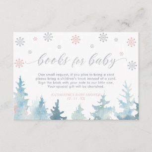 Carte D'accompagnement Livres Argent & Pink Winter Wonderland pour bébé