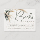 Carte D'accompagnement Livres Baby shower Boho Pampas Vert Neutral (Devant)