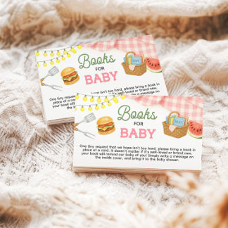 Carte D'accompagnement Livres Baby showers BBQ Rose pour bébé