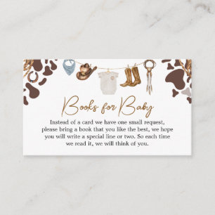 Carte D'accompagnement Livres Baby showers Cowboy pour bébé