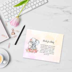 Carte D'accompagnement Livres Baby showers Elephant Pour Bébé