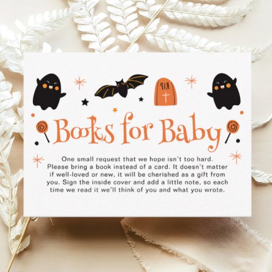 Carte D'accompagnement Livres Baby showers Halloween pour bébé