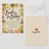 Carte D'accompagnement Livres baby showers pour bébé / Apporter un livre (Devant / Derrière)