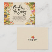 Carte D'accompagnement Livres baby showers pour bébé / Apporter un livre (Devant / Derrière)