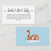 Carte D'accompagnement Livres baby showers pour bébé Blue Cloud Deer (Devant / Derrière)