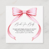 Carte D'accompagnement Livres Baby showers pour bébé Pink Coquette Bow (Devant)
