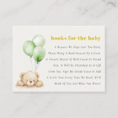Carte D'accompagnement Livres Bearly Wait Balloon Vert Pour Baby shower (Devant)
