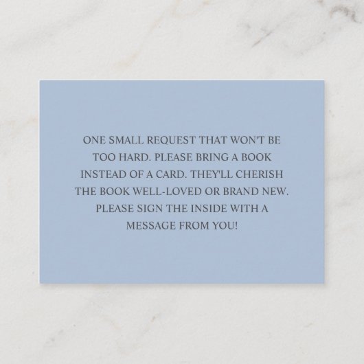 Carte D'accompagnement Livres bleu Dusty simple et moderne pour boîtier b (Dos)