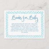 Carte D'accompagnement Livres bleus manuscrits fantaisistes pour bébé (Devant)