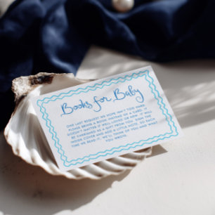 Carte D'accompagnement Livres bleus manuscrits fantaisistes pour bébé