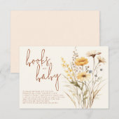 Carte D'accompagnement Livres Bohème Fleur Sauvage pour Bébé (Devant / Derrière)