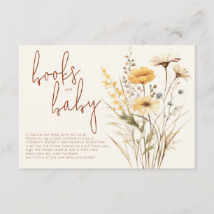 Carte D'accompagnement Livres Bohème Fleur Sauvage pour Bébé