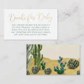 Carte D'accompagnement Livres Boho Cactus pour Baby Encape Card (Devant / Derrière)