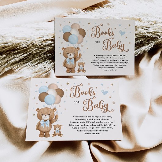 Carte D'accompagnement Livres Brown bleu Teddy Bear pour Baby Boy