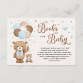 Carte D'accompagnement Livres Brown bleu Teddy Bear pour Baby Boy (Devant)