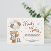 Carte D'accompagnement Livres Brown bleu Teddy Bear pour Baby Boy (Debout devant)