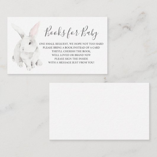 Carte D'accompagnement Livres Bunny pour Baby insert card (Devant / Derrière)