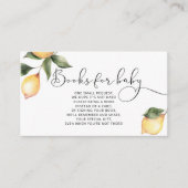 Carte D'accompagnement Livres citrons d'aquarelle pour billet bébé (Devant)