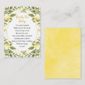 Carte D'accompagnement Livres Citrons De Verdure Pour Bébé (Devant / Derrière)