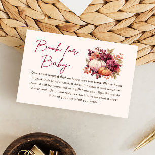 Carte D'accompagnement Livres Citrouilles d'automne pour Baby shower bébé