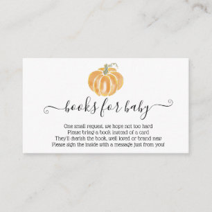 Carte D'accompagnement Livres citrouilles pour Baby Fall Orange Encape Ca