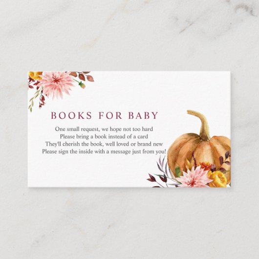 Carte D'accompagnement Livres citrouilles pour Baby insert card (Devant)