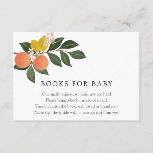 Carte D'accompagnement Livres Citrus Little Cutie pour Baby insert card (Devant)