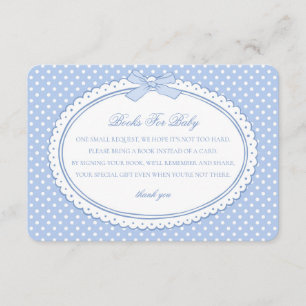 Carte D'accompagnement Livres Coquette à carreaux bleus pour bébé