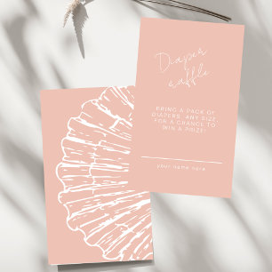 Carte D'accompagnement Livres Coquilles en Coquillages Rose Chic pour Bab