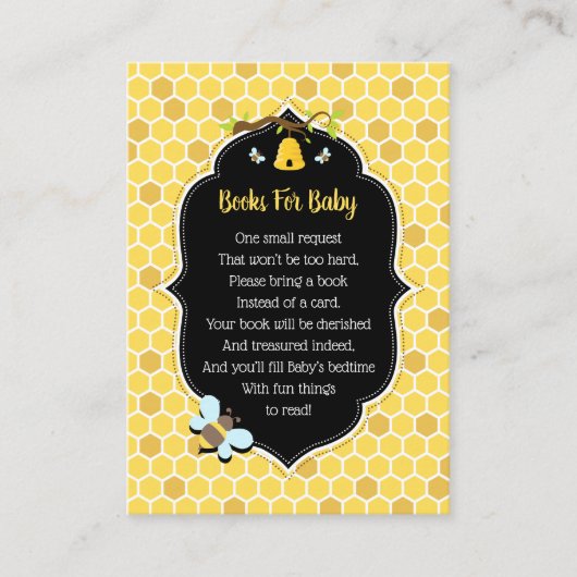 Carte D'accompagnement Livres d'abeilles pour bébé (Devant)