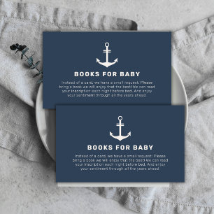 Carte D'accompagnement Livres d'Ancres bleu beige Marine pour Baby shower