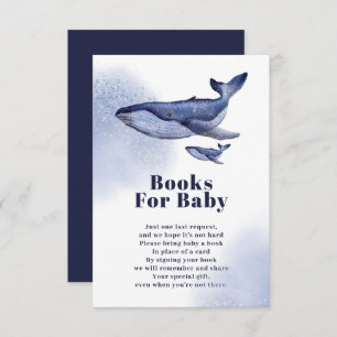 Carte D'accompagnement Livres d'aquarelle bleu marine pour bébé