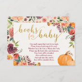 Carte D'accompagnement Livres d'automne pour bébé, citrouille demande d'e (Devant / Derrière)