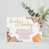 Carte D'accompagnement Livres d'automne pour bébé, citrouille demande d'e (Debout devant)